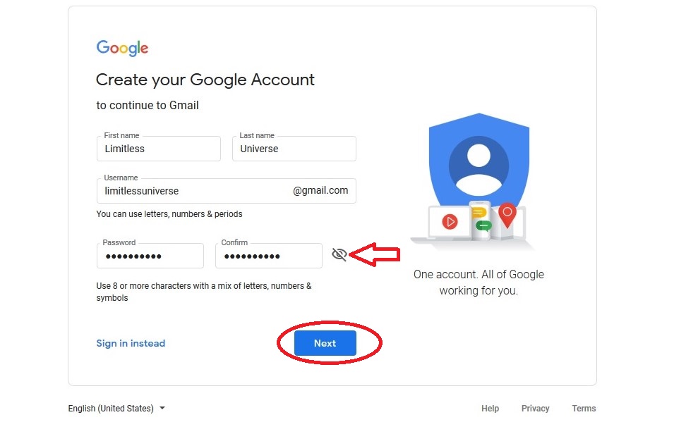 Create a Google or Gmail account